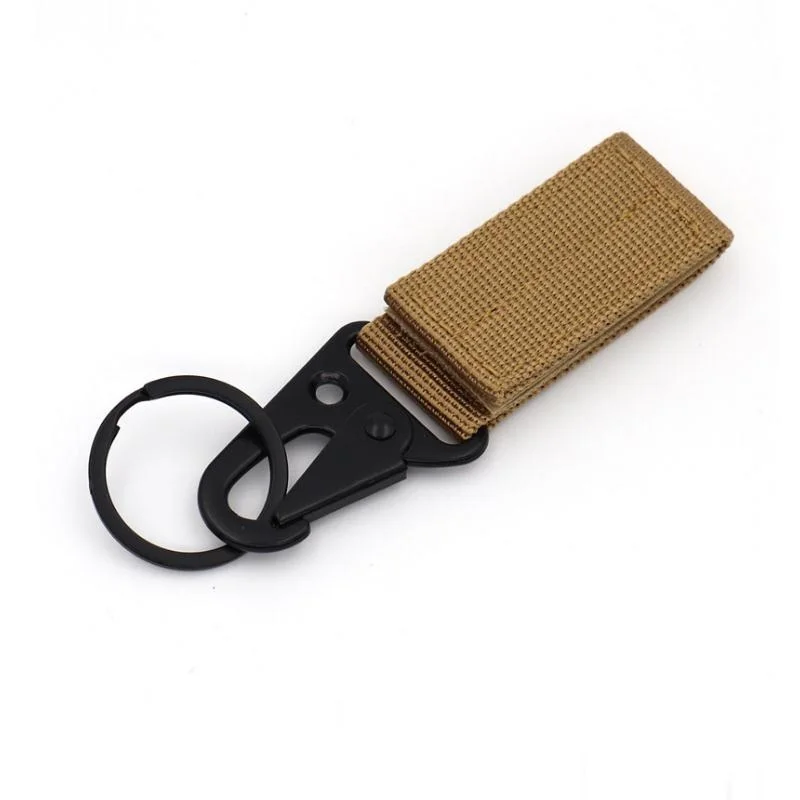 Mens Canvas Belt Hook Key Ring Multi-Function Alloy Olecranon Buckle For Men Outdoor Sports Tourist Mountaineering