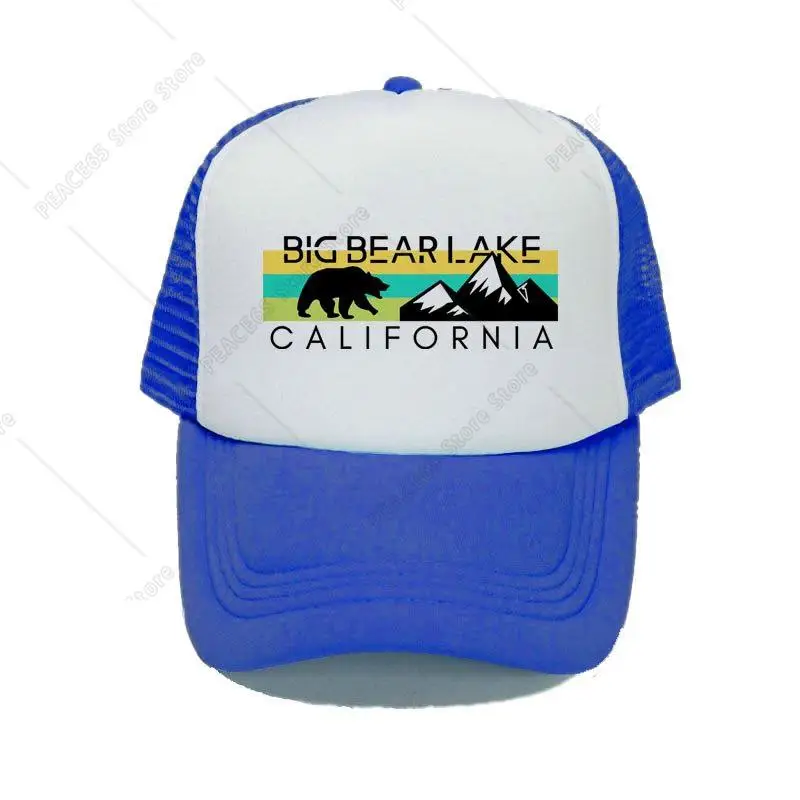 Big Bear Lake Printed Man Summer Cap CA City Sun Hats Women Forest Baseball Cap California Grizzly Trucker Hat Accessories