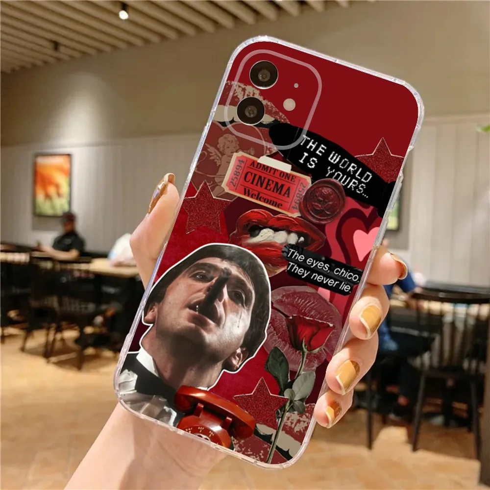 Scarfaces The World Is Yours Phone Case For iPhone 15,14,13,12,11 Plus,Pro,Max,XR,XS,X,7,8 Plus,SE,Mini Transparent Silicone