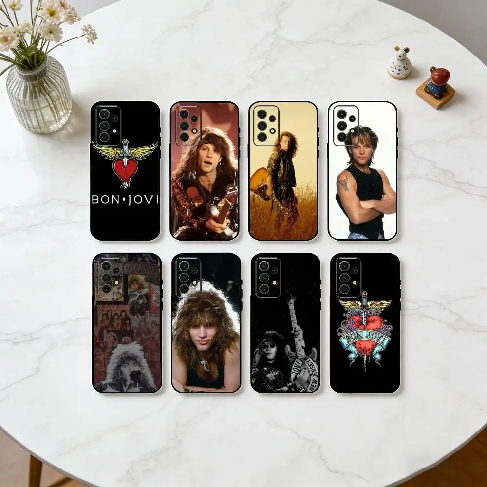 B-Bon J-Jovi Vintage Rock  Phone Case For Samsung S25,S24,S21,S22,S23,S30,Ultra,S20,Plus,Fe,Lite,Note,10,Black Cover
