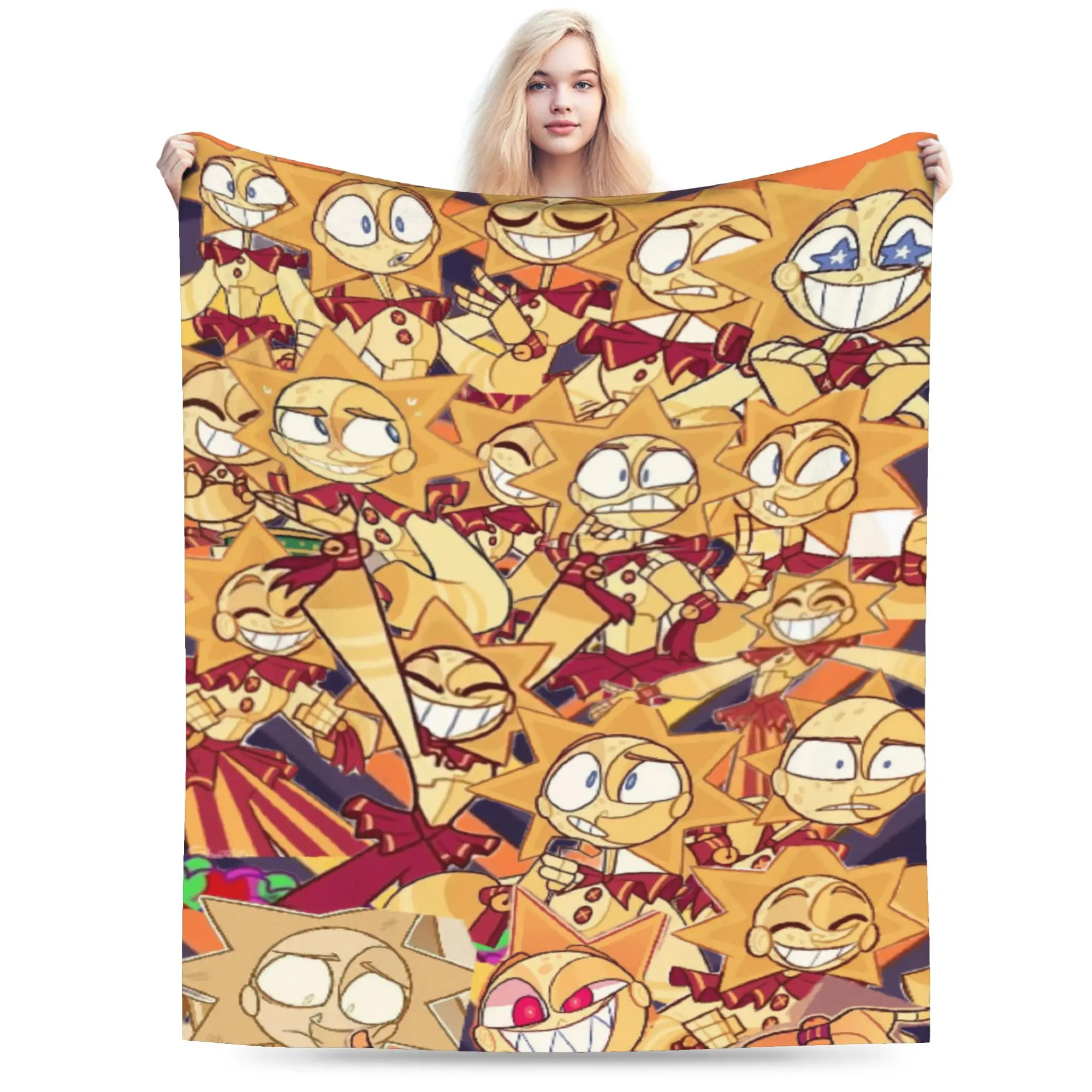 

Sundrop And Moondrop fnaf Blankets Lightweight Thin Coral Fleece Plush Comfort Gift Throw Blankets Bedding Throws