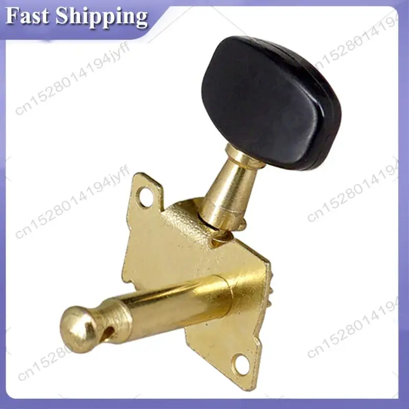 -ABDH 12Pc Right Left Guitar Tuning Pegs Open Machine Heads Square Button Gold Acoustic Folk Guitar Tuning Peg Gold+Black
