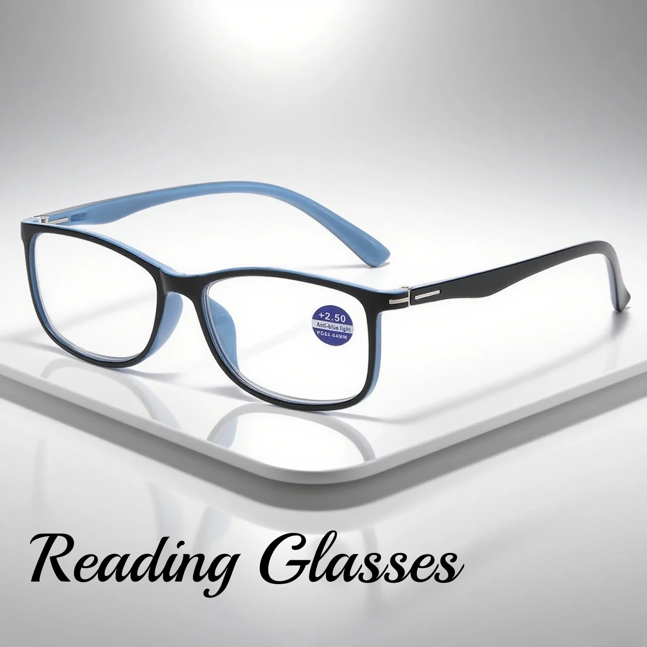 

New Fashionable Anti Blue Light PC Presbyopia Glasses Square Small Frame Reading Glasses for Middle-aged and Elderly People