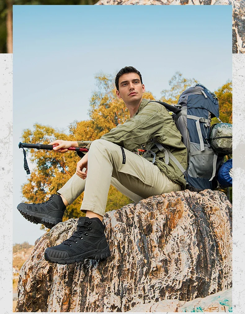 Herren Neue Armee-Stiefel Outdoor Ultraleichte Rutschfeste Schnelleinsatz-Knöchelstiefel Taktische Stiefel für Camping Arbeit Wasserdichte Jagdstiefel – Detail 33