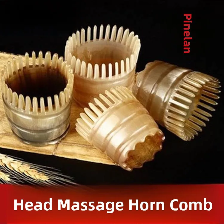 

Расческа для массажа головы из бычьего рога для меридианов, антистатическая, для укладки волос, для домашнего использования, белая, из рога быка