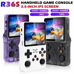 Console de jeu vidéo rétro R36S, système Linux, écran IPS 3.5 pouces, lecteur vidéo de poche portable, 128 Go, jeux Mini Boy Gift