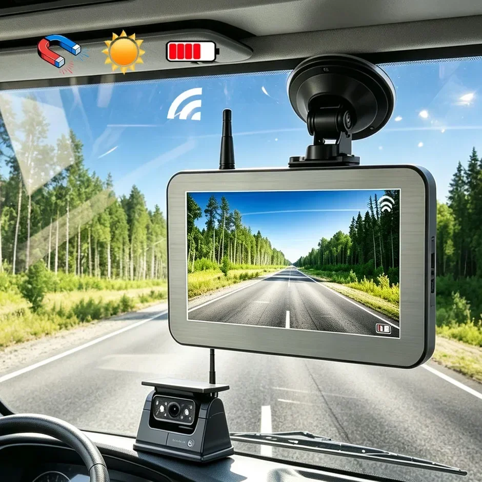 HD Wireless Magnetic Solar Powered Backup Camera with 5