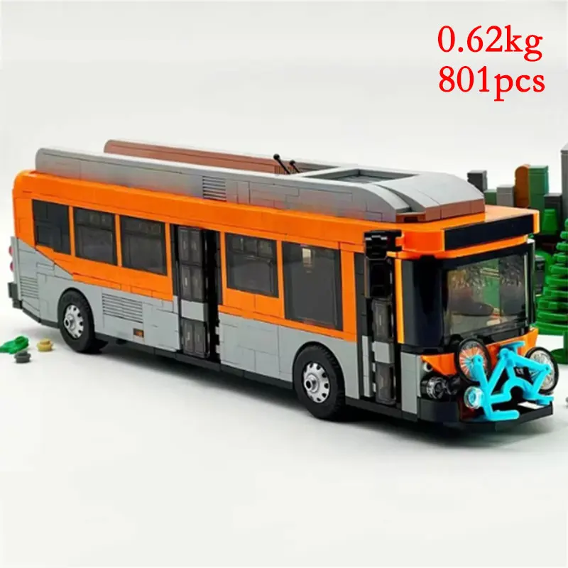 Spot MOC-168395 Small Particle Assembled Building Blocks for Transportation Vehicles, Puzzle Toys, Model Ornaments for Buses