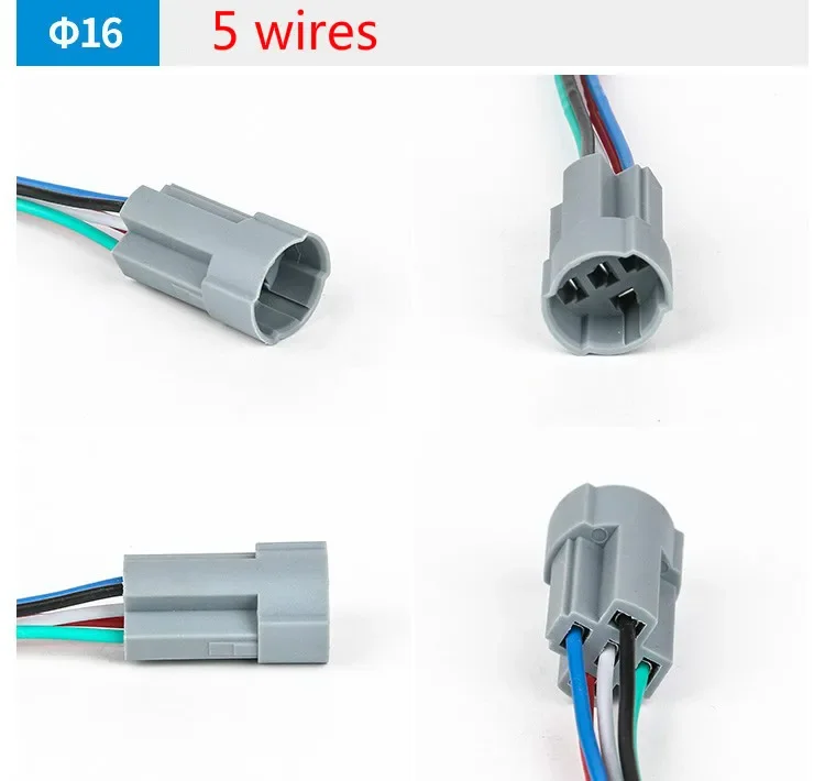 Enchufe de cable de 16mm, 19mm, 22mm, 25mm para interruptor de botón LED, cables de coche, lámpara estable, botón de luz, conector de cable de