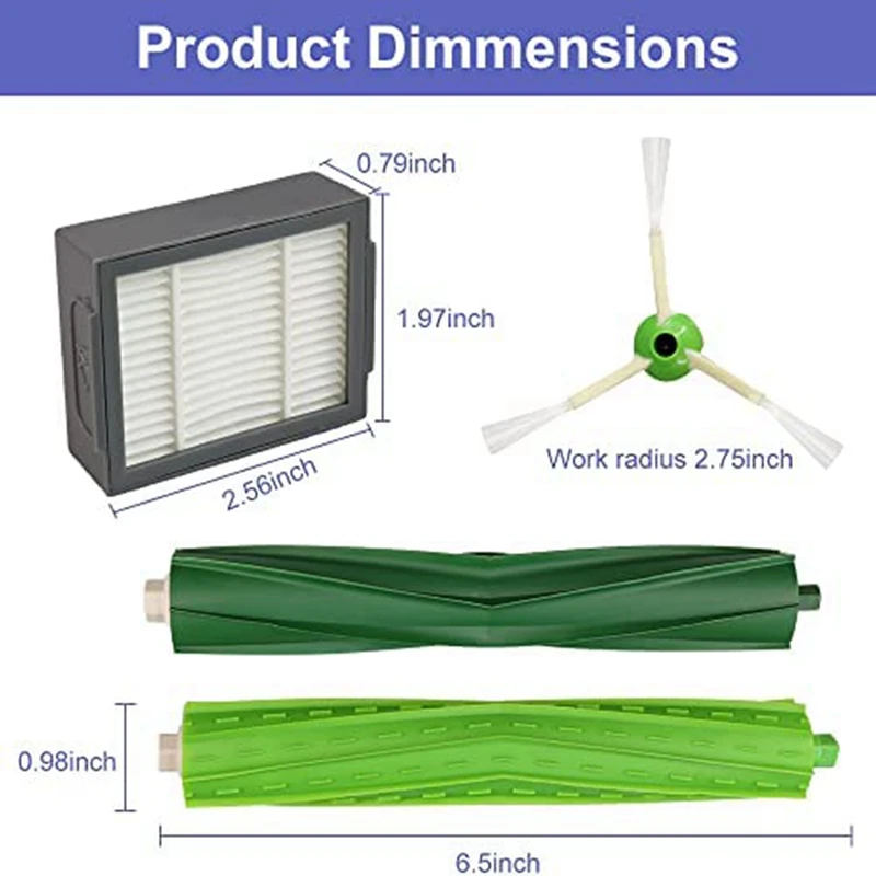 IRobot Roomba i7,i7,e5,e6,i3と互換性のある交換部品