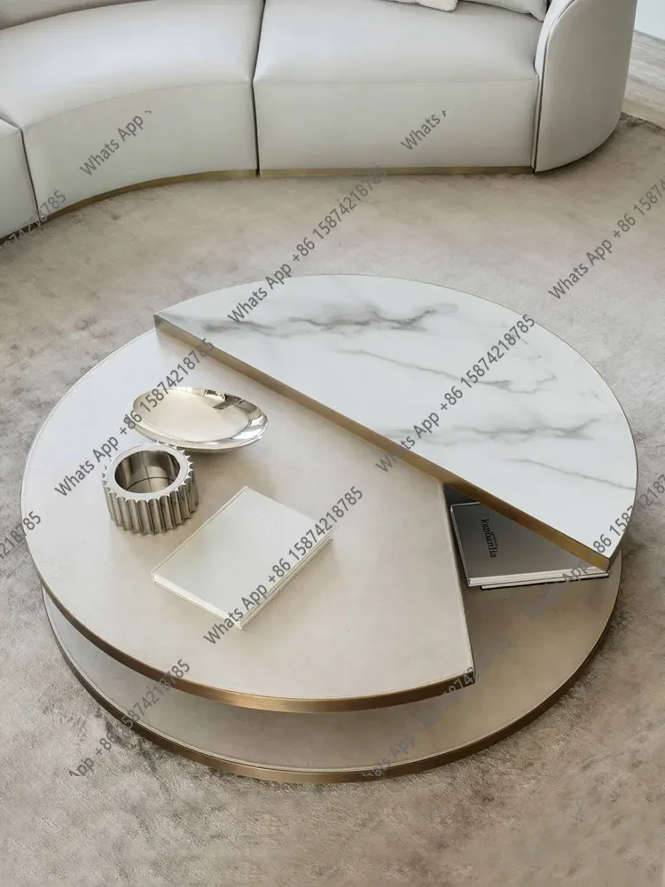 X25 Italian Minimalist Light Luxury, Designer Marble Coffee Table, Large Flat-floor Villa Whole House Customization