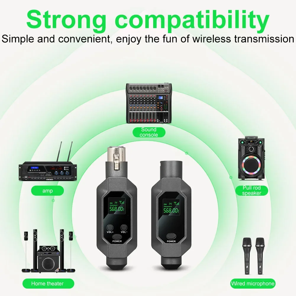 Convertitore per microfono wireless Sistema ricevitore trasmettitore XLR per accessori per strumenti musicali per microfono dinamico