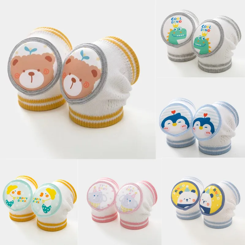 1 Pair Cartoon Baby Crawling Walking Knee Pads Summer Non-slip Breathable Newborns Leg Warmers For 0-4 Years Boys Girls Knee Pad