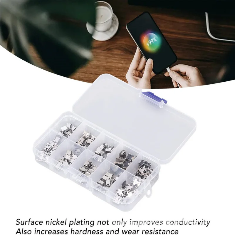 50PCs/100 pièces 10 Spécifications MicroUsbUSBBoxedMINIAndroid Téléphone Prise De Charge