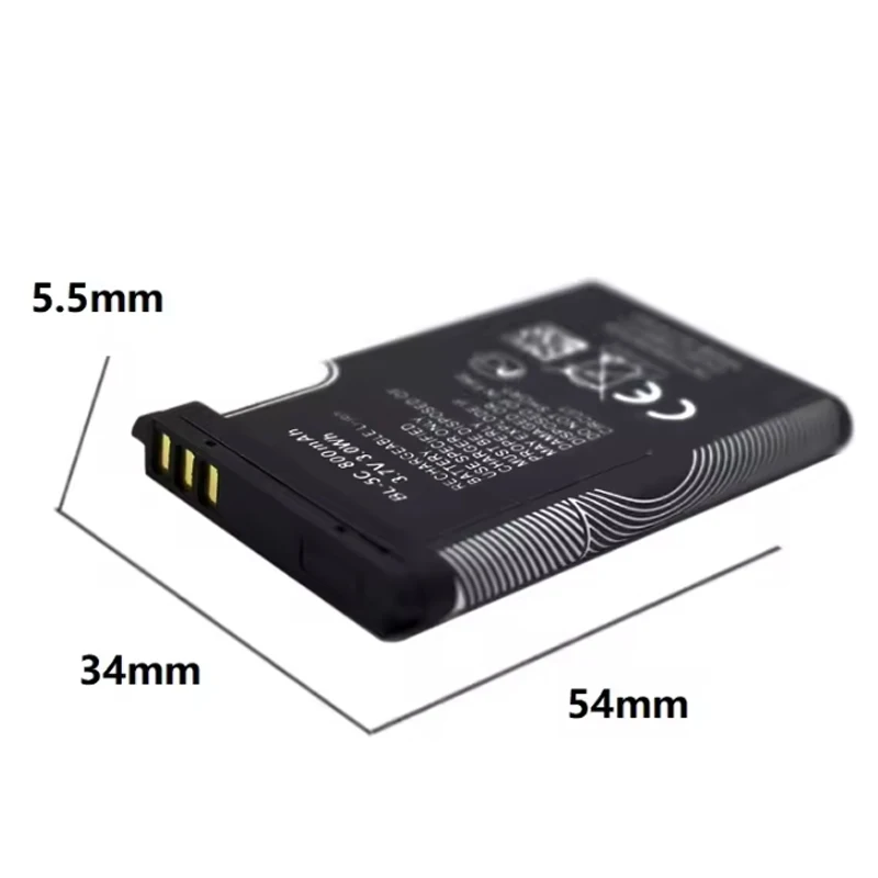 3.7 فولت 1020 مللي أمبير بطارية BL-5C BL5C BL 5C بطاريات قابلة للشحن لنوكيا 2112 2118 2255 2270 2280 2300 2600 2610 3125 3230 #4