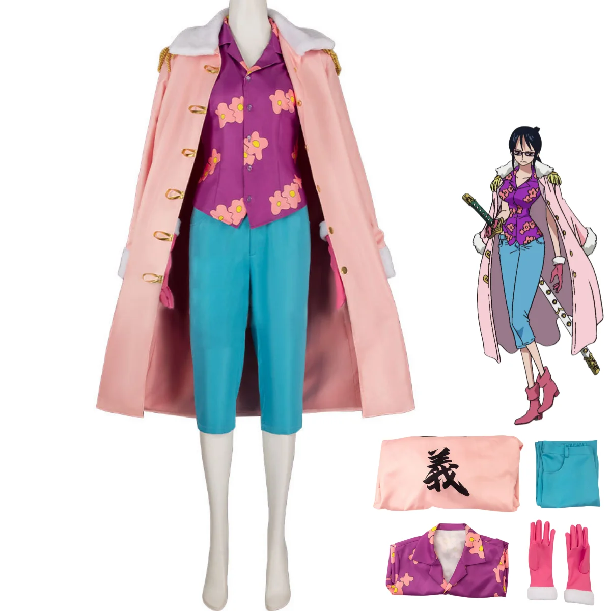 

Аниме Tashиджи Косплей Костюм Восточно-Синий Женский Темно-Розовый Длинный Плащ Пальто Рубашка с Цветочным Принтом Взрослый Женский Сексуальный Карнавальный Костюм Хэллоуина