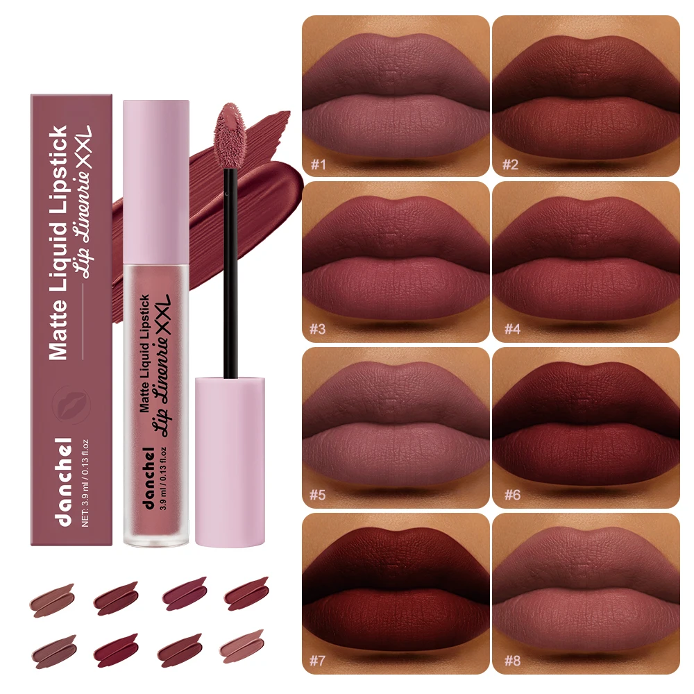 Matte Liquid Lip Gloss 16H Long Wear Non Drying Transfer Proof Arrow Tip Velvety Matte Daily Lip Makeup