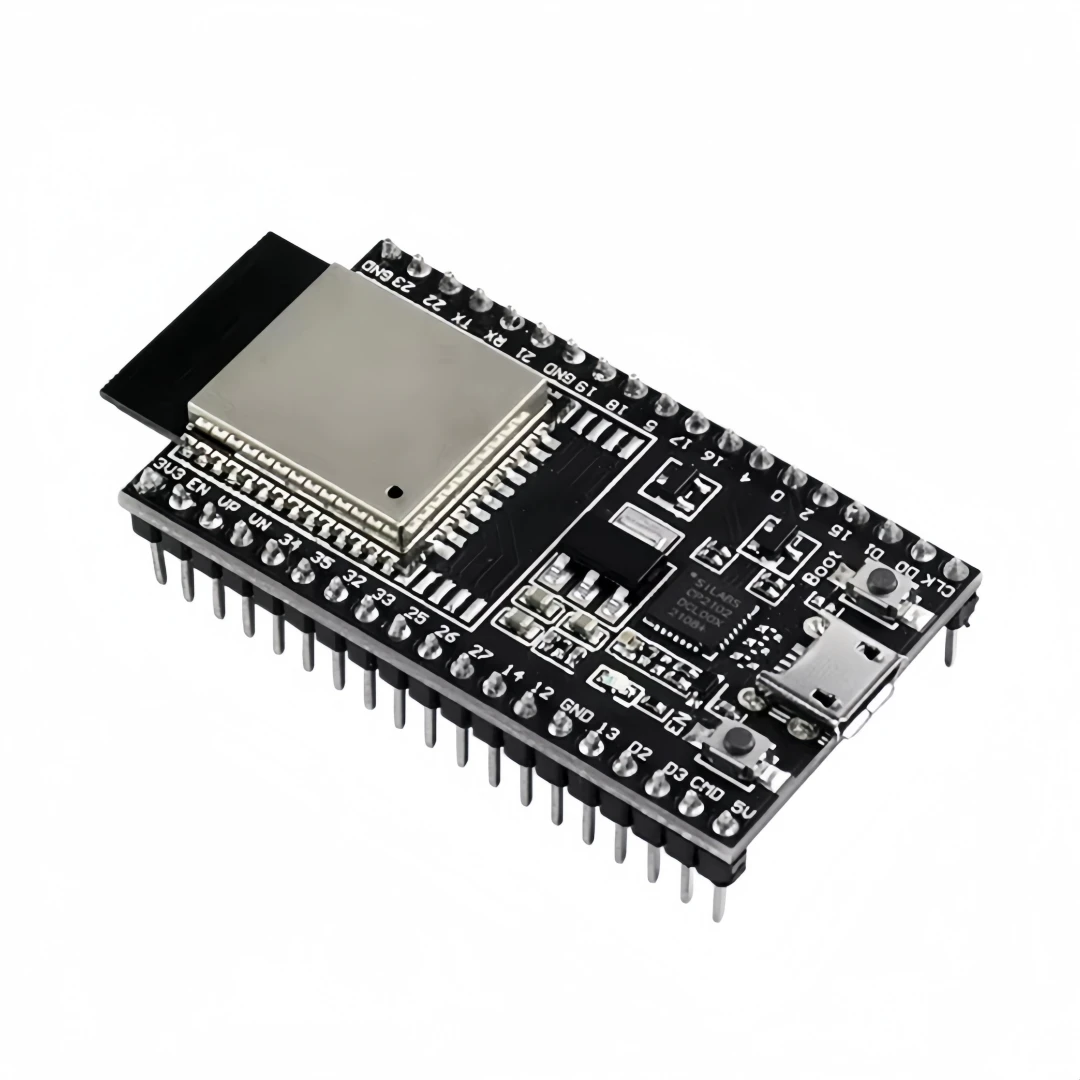 ESP32 DevKitC development board. The ESP32 motherboard can be equipped with ESP32-32D/32U module modules