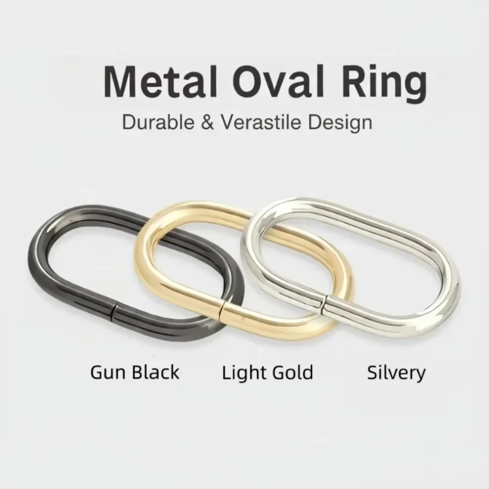 5pcs Metal Belt Loop Oval Rings Non-welded O-Ring D Ring for Backpack Bag Watch Strap Dog Collar Leather Webbing Accessories