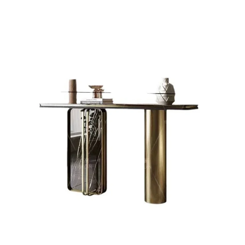 Italian-style entrance table, light luxury strip case, end view table art, extremely narrow living room aisle decorative