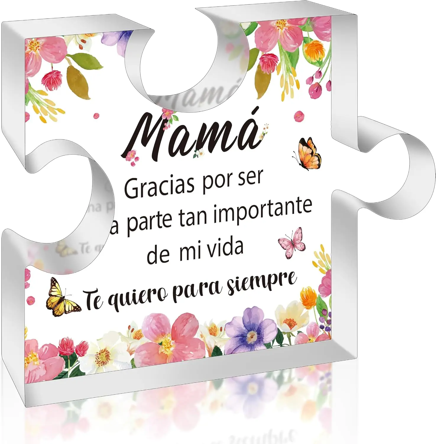 Regalos de cumpleaños para mamá, Regalos para Mamá, placa acrílica, pisapeles de recuerdo de flores coloridas, regalos para mamá en español