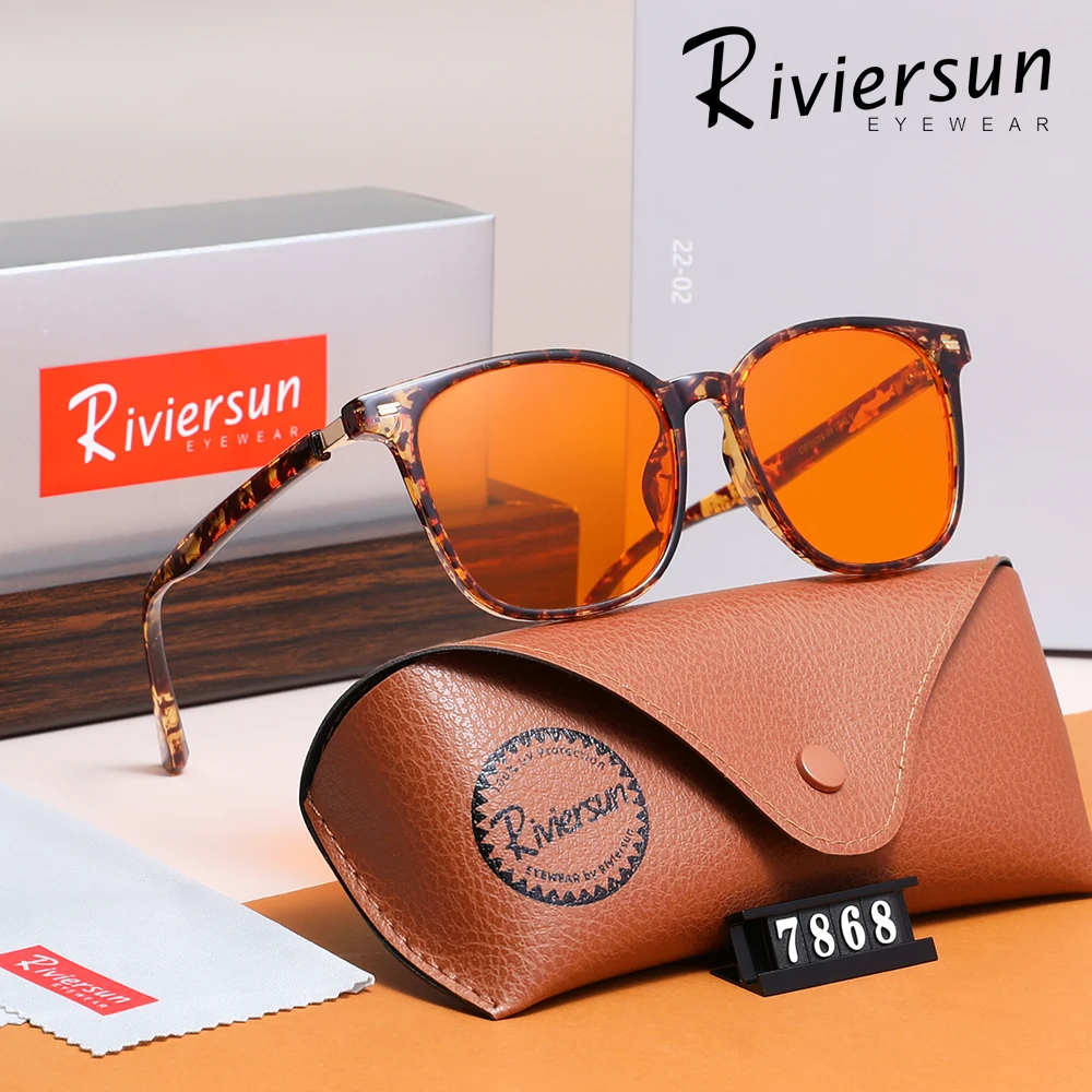 RIVIERSUN New Blue Light Blocking Glasses Anti Blue Light Computer Protective Glass Large Frame Optical Lens Unisex Eyewear