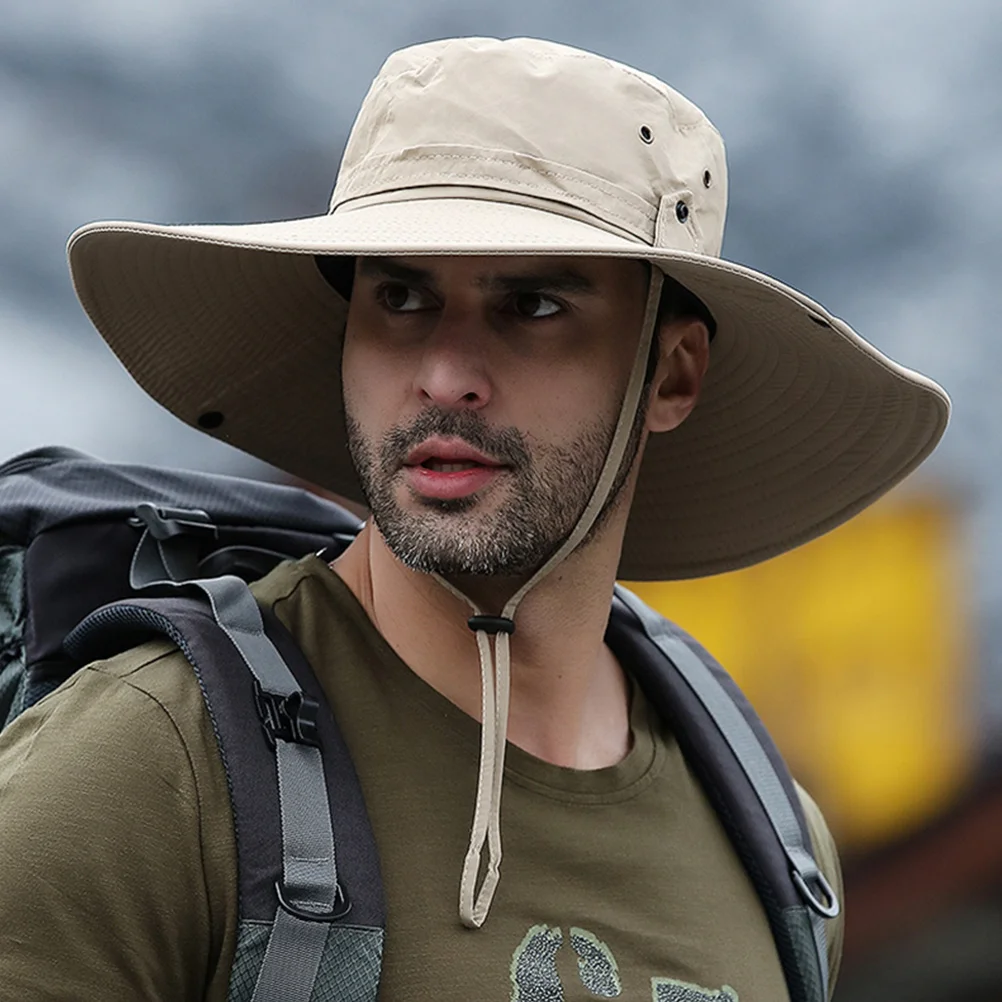 

Summer Sun Protection Bucket For Men Lightweight Fishing Hiking Camping Wide Brim Uv Resistant Outdoor Travel Camouflage Design