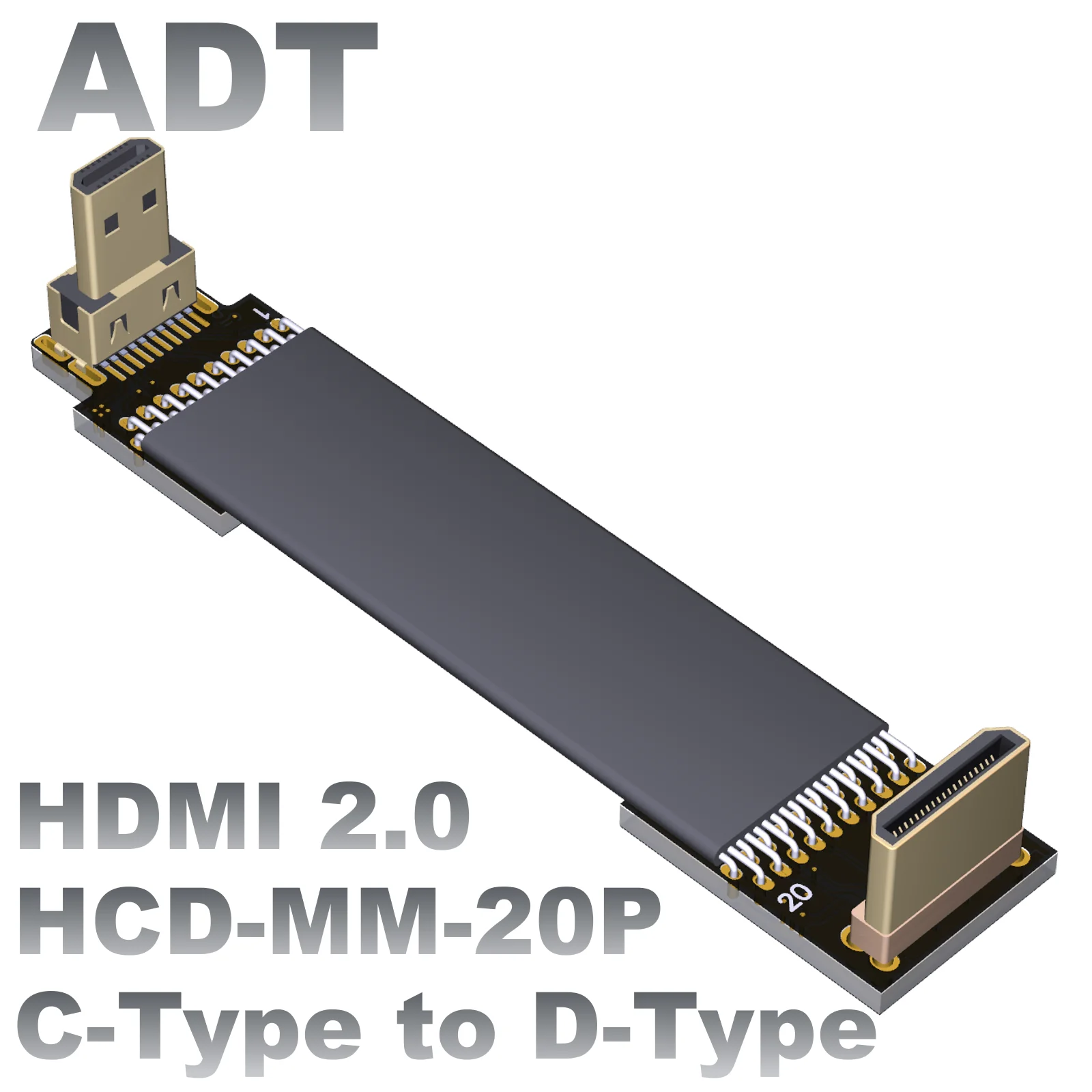 

ADT mini mini HDMI-compatible male to micro micro aerial camera adapter cable elbow 90 degree ultra light flat thin