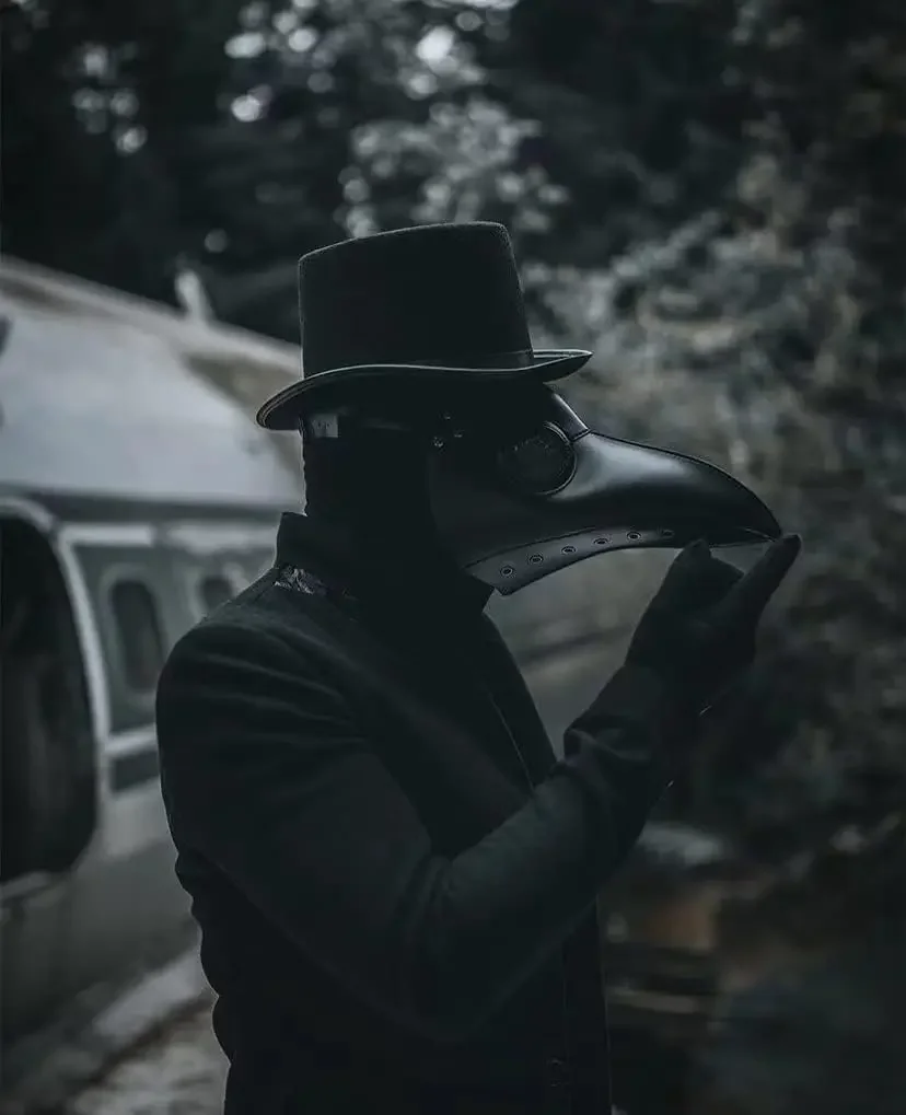 قناع طبيب الطاعون من Raxwalker، نمط Steampunk من الجلد القديم، منقار الطيور ذات الأنف الطويل، دعامة مثالية للهالوين