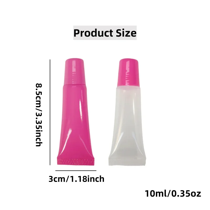 50 個 10 ミリリットル口紅メイクアップサブパッケージピンク蓋チューブ空のチューブ押し出しリップグロスリップカラー斜め口