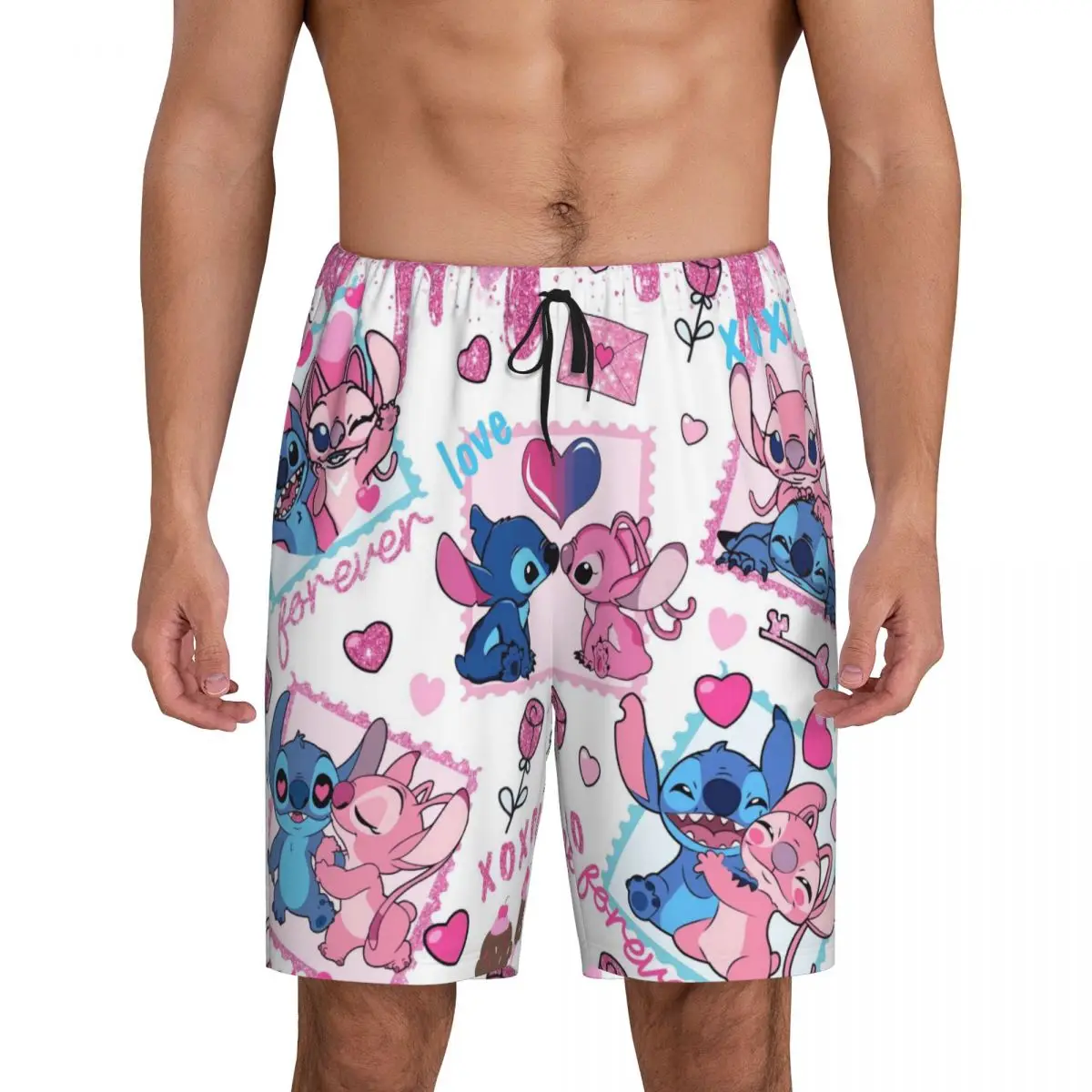 

Custom Print Men Stitch Cartoon Anime Manga Pajama Bottoms Sleepwear Pjs Sleep Shorts with Pockets