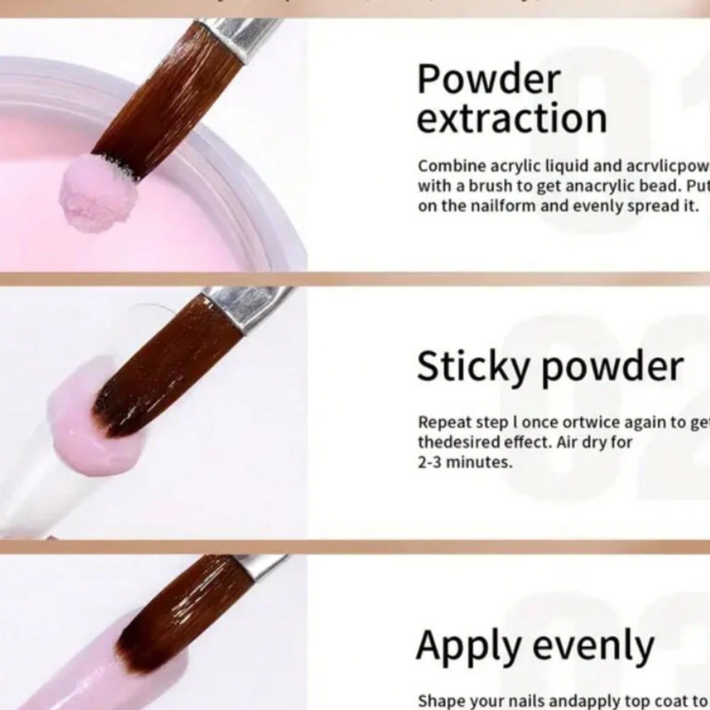 プロ仕様12色ヌードアクリルパウダーネイルキット ピンク/ブラウン 3in1ネイルクリスタルパウダー 3Dエクステンションカービングディッピングネイルパウダー