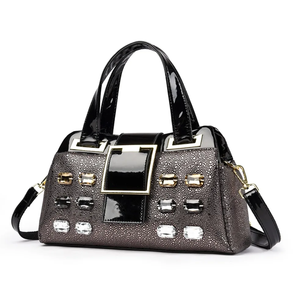 2 layer Large Capacity Tote Bag Luxury Handbags Women Bags Designer Bright diamond Ladies Boston Shoulder Bag High Quality Sac