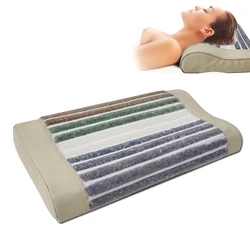 Crystal Pillow Jade Gem Massage Negative Chakra Relieve Neck Pain Jade Pillow Tourmaline Negative Ion