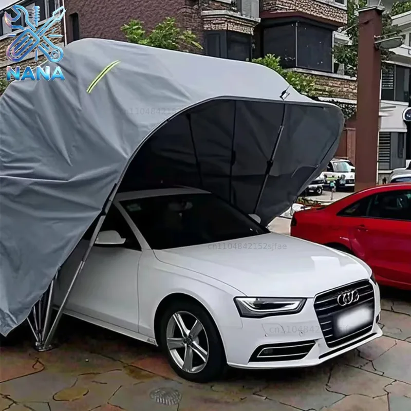 Modern Style Metal Car Cover Tent Stainless Steel Folding Garage Shed PVC Coated Frame Pressure for Car Parking Outdoor Use