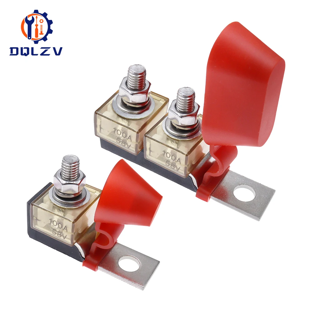 Kit de bloc de fusibles à montage sur Terminal M8, 30A-300A 58V, anneau de fusible, support de Terminal de batterie Marine, Protection d'allumage pour bateau, camion, RV