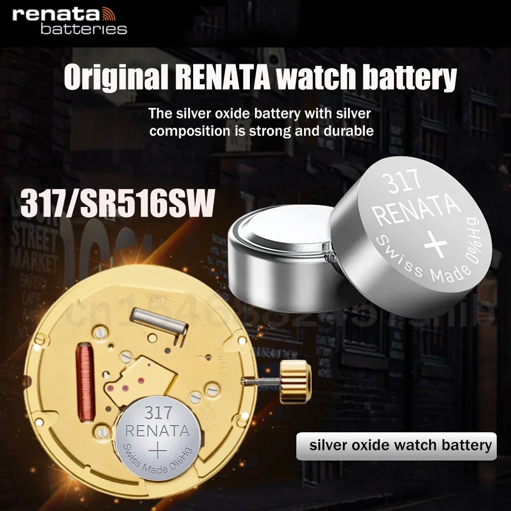 5PCS/Lot Original Renata 317 SR516SW D317 V317 SR62 1.55V Silver Oxide Watch Battery For Scale Watch Swiss Made Button Coin Cell