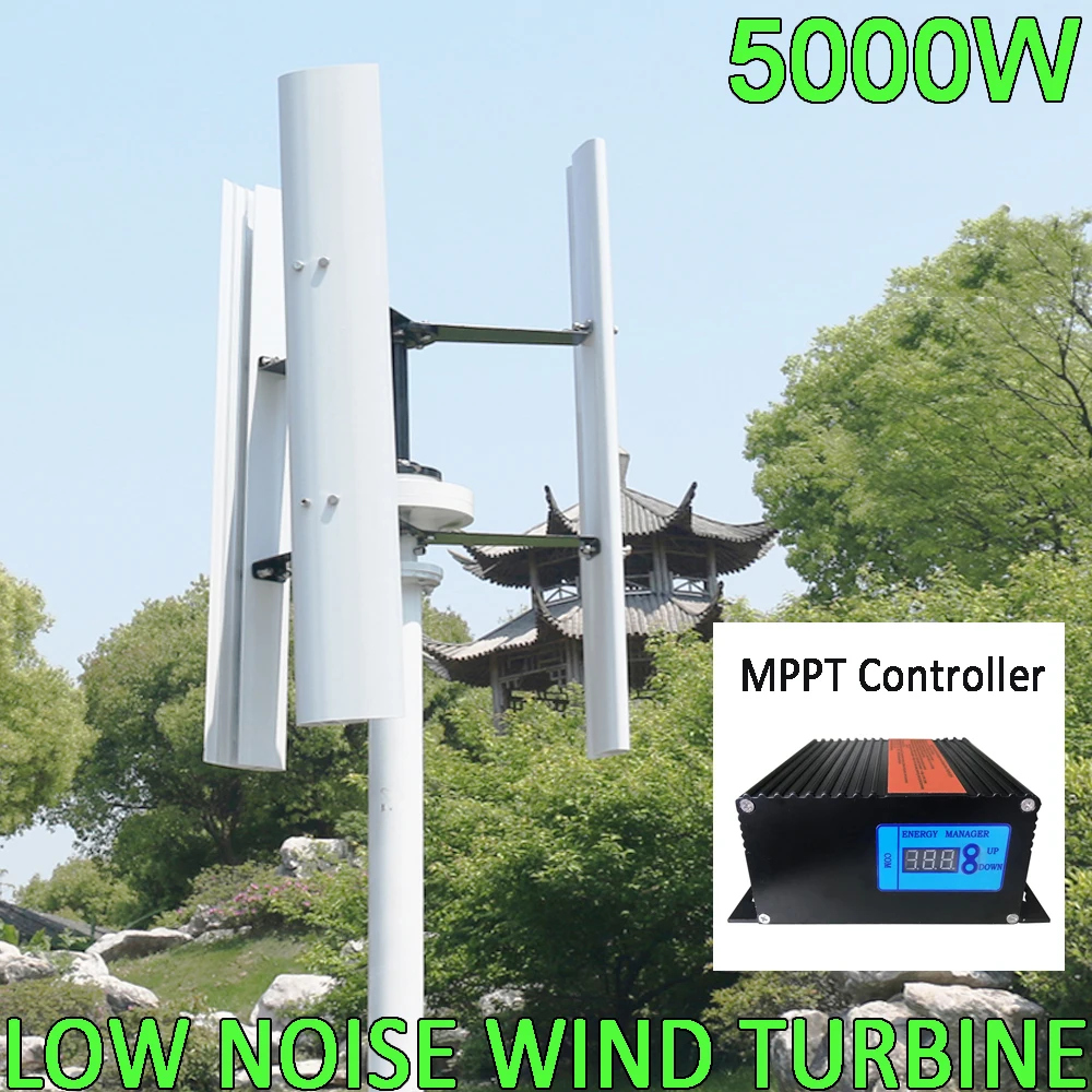 

5000W Wind Power Turbine Generator With MPPT Controller 5KW 12V 24V 48V Free Alternative Energy Windmills 3 Blades for Home Fram