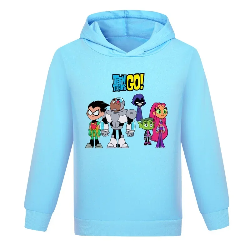Sudadera con capucha de Teen Titans Go para niños, ropa Unisex para niños, sudaderas con capucha, abrigos de moda para niñas, jersey, suéteres para niños 2024