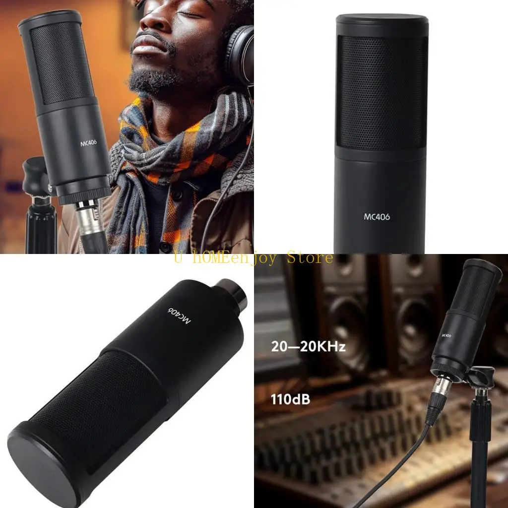 

B0KF MC406 USB -конденсатор микрофон для четкой слуховой записи 360 градусов для музыкантов и создателя контента