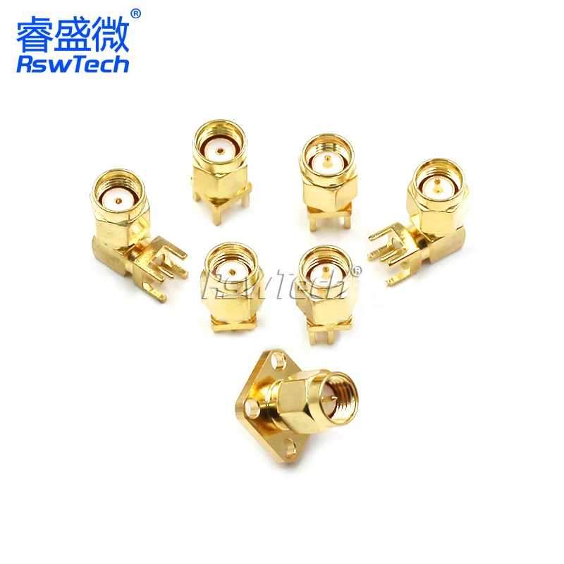SMA-JE/JWE/JFD Rf Coaxial Connector Male Pin PCB Solder Board Insertion Offset Adapter