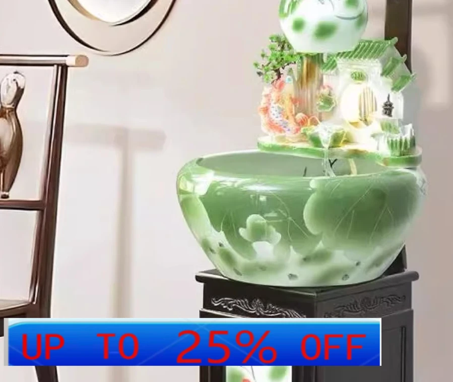 

LMM ceramic flowing water ornament circulating water fountain living room entrance fish tank lucky landing water feature