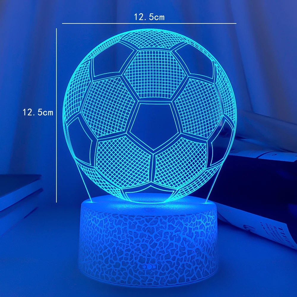 3d Illusion Child Night Light Football Ball Touch Sensor Remote Nightlight for Kids Bedroom Decoration Soccer Table Lamp Gift