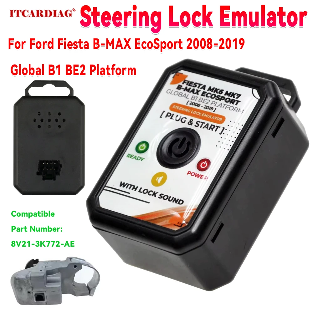 elv-ステアリングロックエミュレーターシミュレーターフォードフィエスタ-b-max-ecosport-2008-2019-グローバル-b1-be2-プラットフォーム用プログラムなしロックサウンド付き