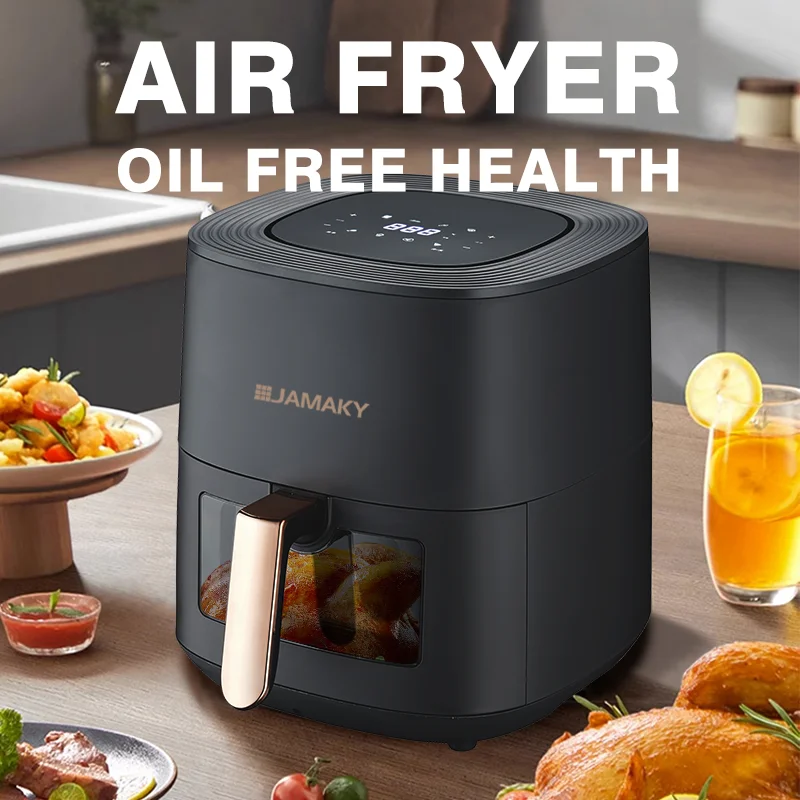 JAMAKY Hot Sale Professional Air Fryer 7L With Viewable Window LED Display Electric Air Fryer