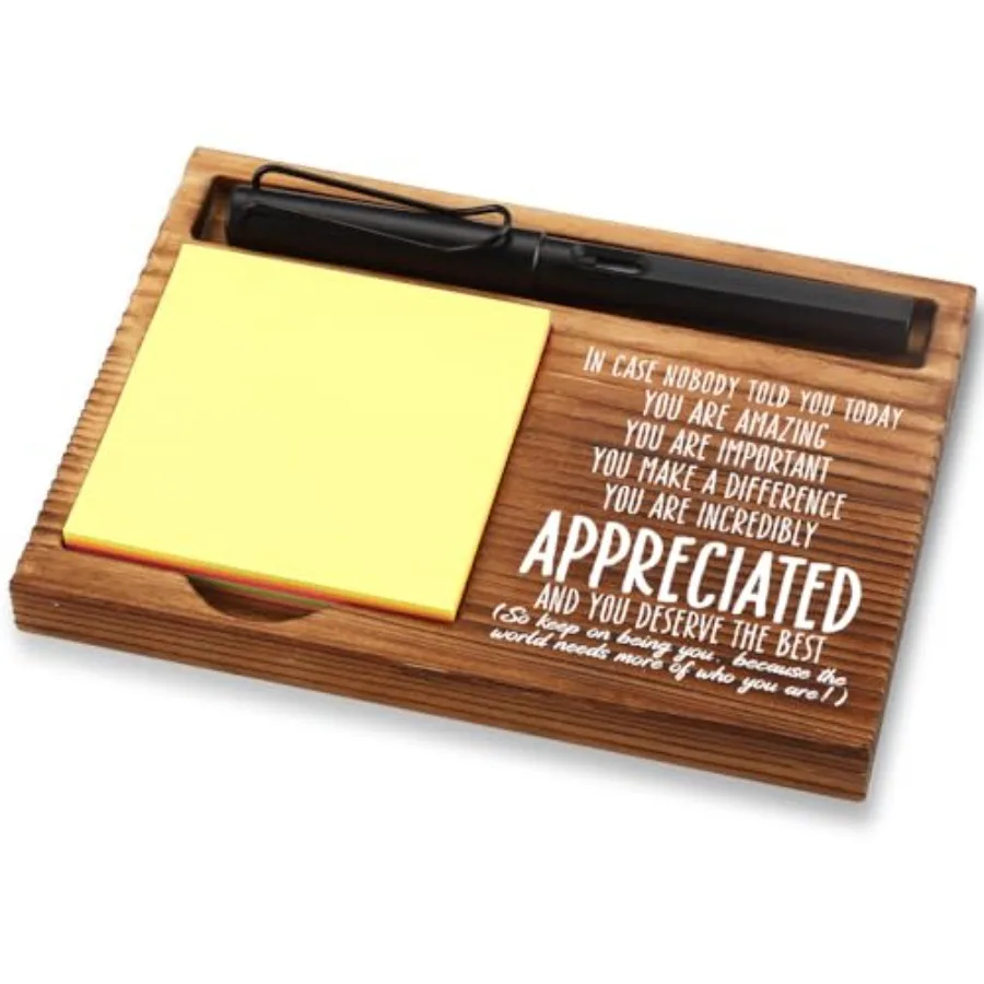هدايا تقدير للنساء هدايا وظيفة جديدة للنساء Inspiratiol مكتب ديكور هدية للمرأة حامل قلم المفكرة الخشبية مع Ins