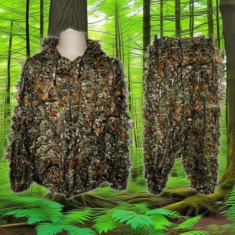 

Hunting Outdoor Ghillie Suit Camouflage Clothing Set Bird Watching CS Tactical Adult Combat Clothes 3D Leaf Tactical Suits