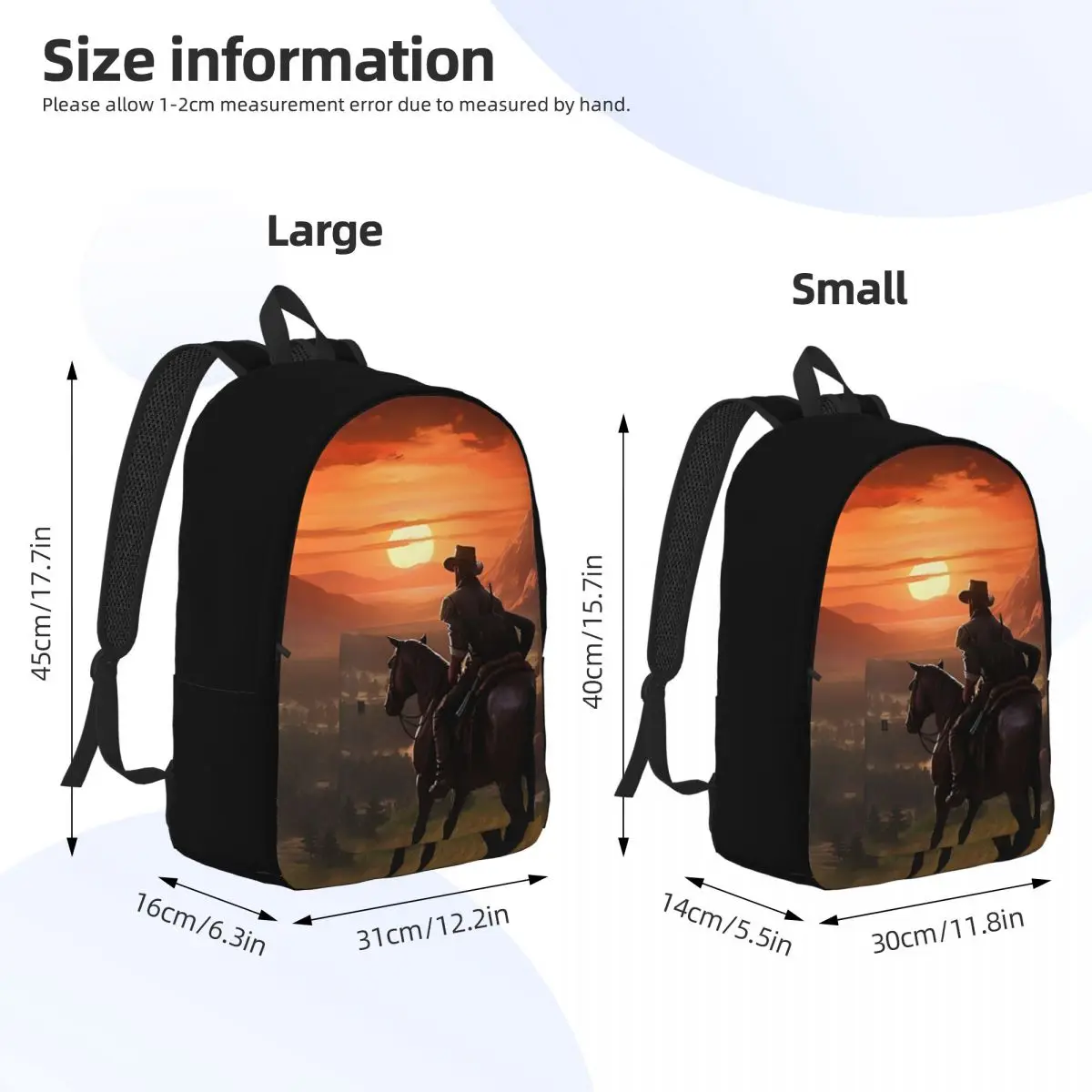 Red Dead Redemption 2 Storage Bag Arthur Morgan Couple Good Quality For School Gift Large Capacity Rucksack