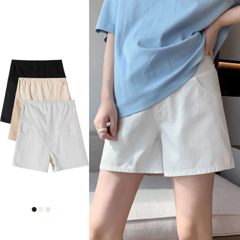 Denim Fashion Maternity Shorts Summer Pregnancy Cotton Short Loose Denim Elastic jeans Maternity Pants clothes