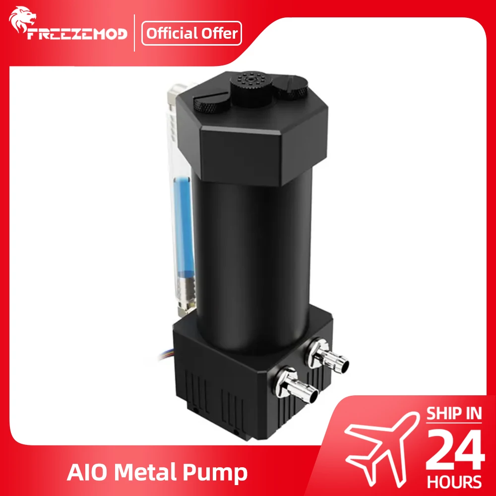 

FREEZEMOD All-in-One Metal Water Cooling Pump 3500RPM 550L/H 3.5m Lift Ultra Quiet PC Industrial Durable PUB-JSM6
